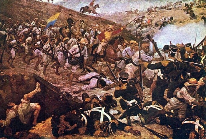 Bolivarcı devrim / Martín Tovar y Tovar tarafından çizilen Boyaca Savaşı
