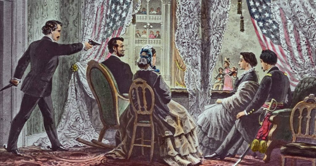 Abraham Lincoln suikastini resmeden çizimlerden biri.