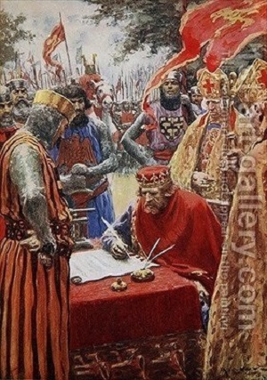 Kral John Magna Carta'yı isteksizce imzaladı