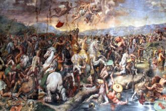 Battle of the Milvian Bridge by Giulio Romano 1520