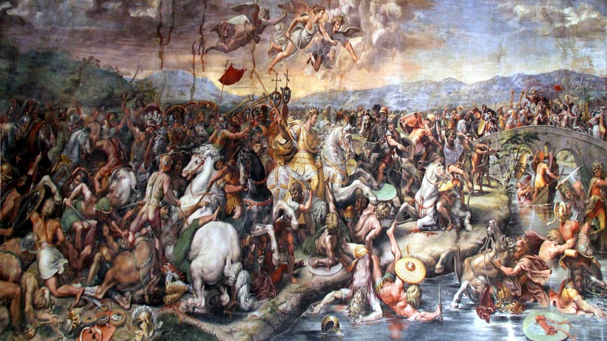 Battle of the Milvian Bridge by Giulio Romano 1520
