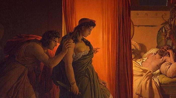 Truva Savaşı kahramanlarından Clytemnestra ve Agamemnon (1822) Pierre-Narcisse Guérin. 