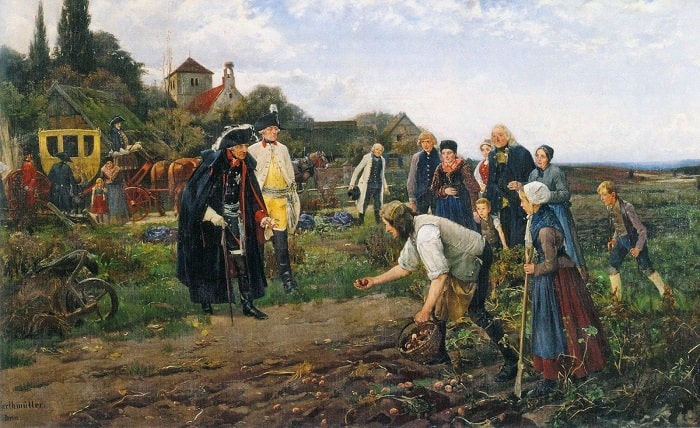 Büyük Friedrich çiftçileri şekerpancarı ve patates gibi yeni ürünler yetiştirmeleri konusunda teşvik ederdi