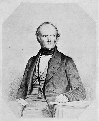 Charles Lyell'in 1849 yılında gününün 60 bilim insanını gösteren seri dahil seçkin kimselerin portrelerini yapmakla tanınan Thomas Herbert Maguire tarafından yapılmış taşbasması.