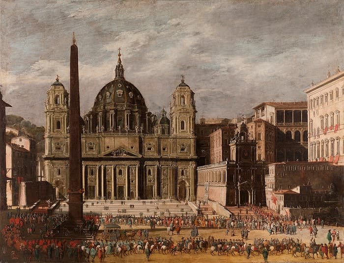 St. Pietro Bazilikası Roma şehrinin silüetinde bütün görkemiyle yükseliyor. Bazilika, 150 yılda 14 mimar tarafından tamamlandı. Ancak Rönesans Roması'nın göz kamaştıran parıltısını, Protestan reformcular hiç beğenmeyeceklerdi