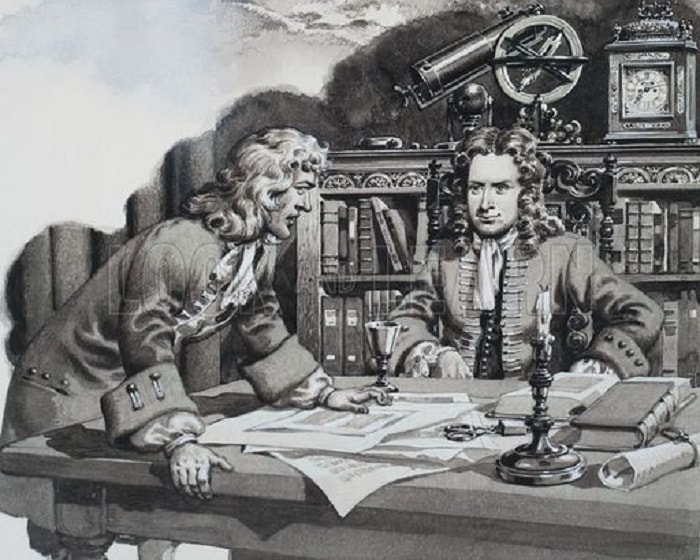 Edmond Halley, Isaac Newton'a gezegen hareketi hakkında sorular sorarken