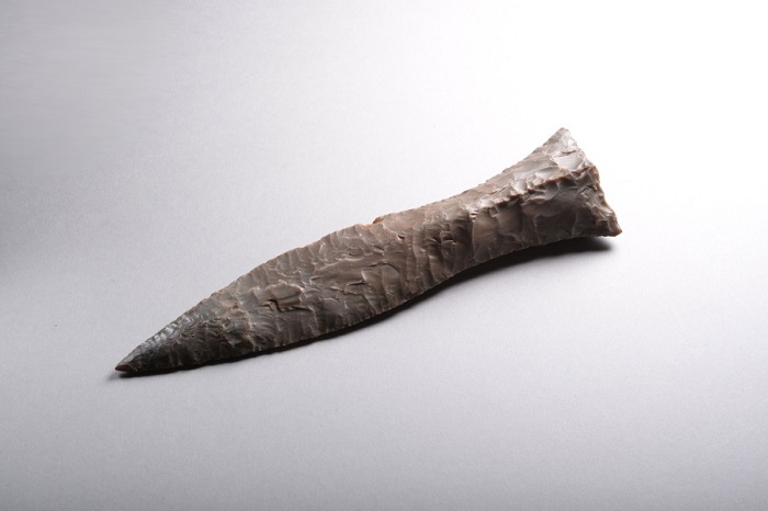 Prehistoric Stone Age Danish Neolithic Fishtail Flint Dagger - 1900 BC