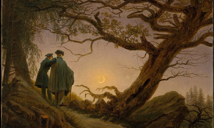 idea sized two men contemplating the moon caspar david friedrich min