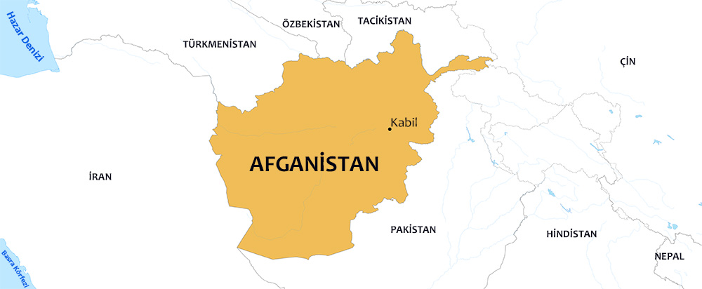afganistan dünya haritası