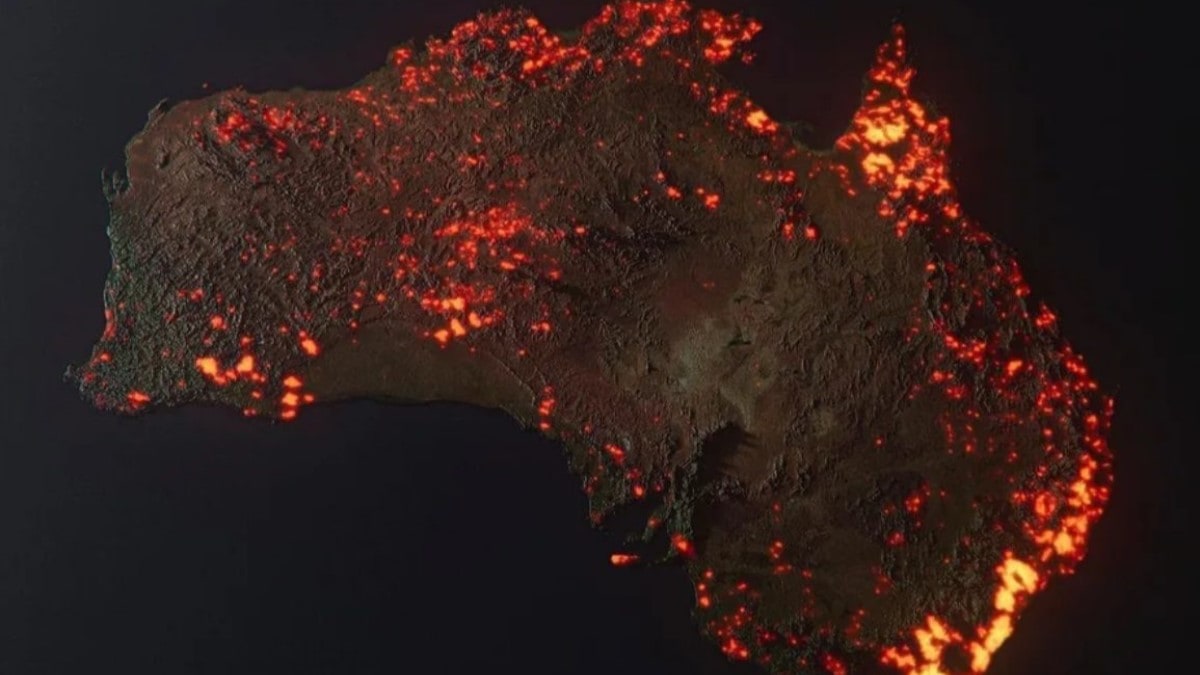Avustralya orman yangını haritası