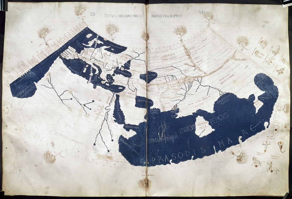 batlamyus'un dünya haritası ilk kartografya eserlerinden ve önemli bir haritacılık çalışması