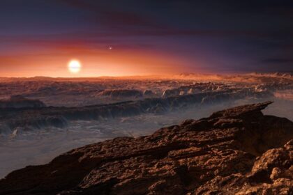 dünya'ya en yakın yıldızlar arasında Proxima Centauri'nin varsayılan gezegeninin çizimi