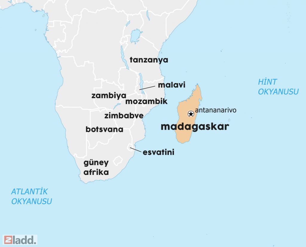 madagaskar dünya haritası