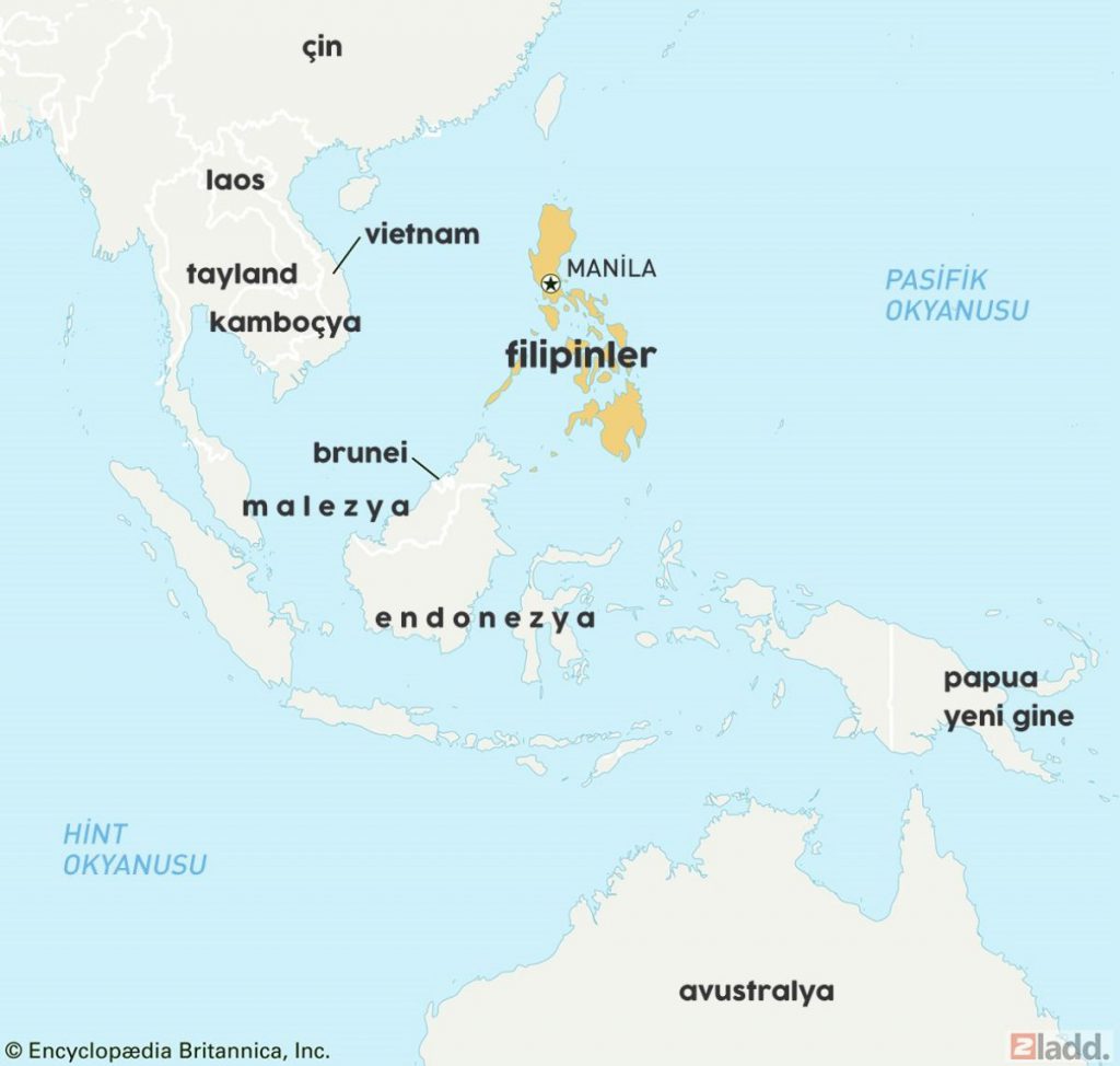 Filipinler dünya haritası.