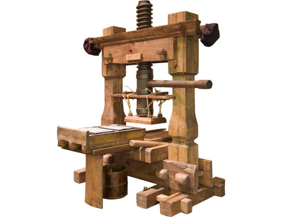 Gutenberg baskı makinesi replikası