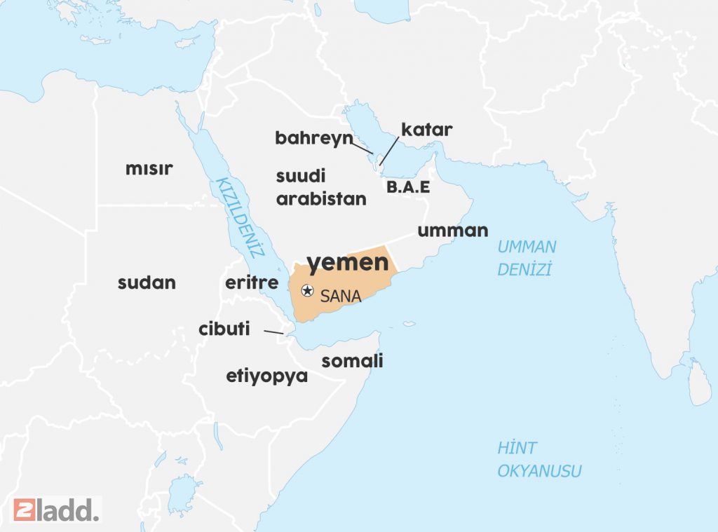 Yemen dünya haritası