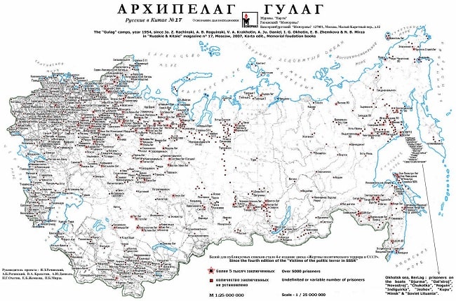 Map of Soviet Gulags
