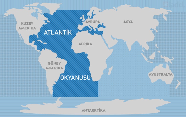 Atlantik/Atlas Okyanusu haritası