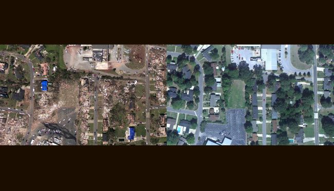 Alabama'yı vuran 2011 hortumundan önce ve sonra