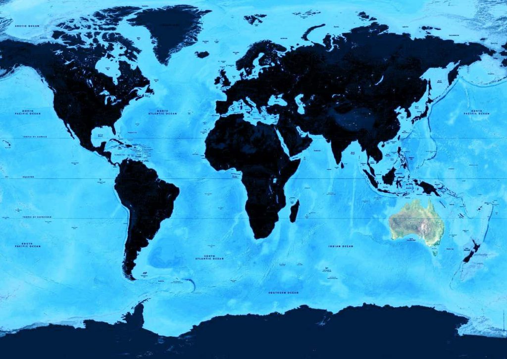 dünya okyanus haritası