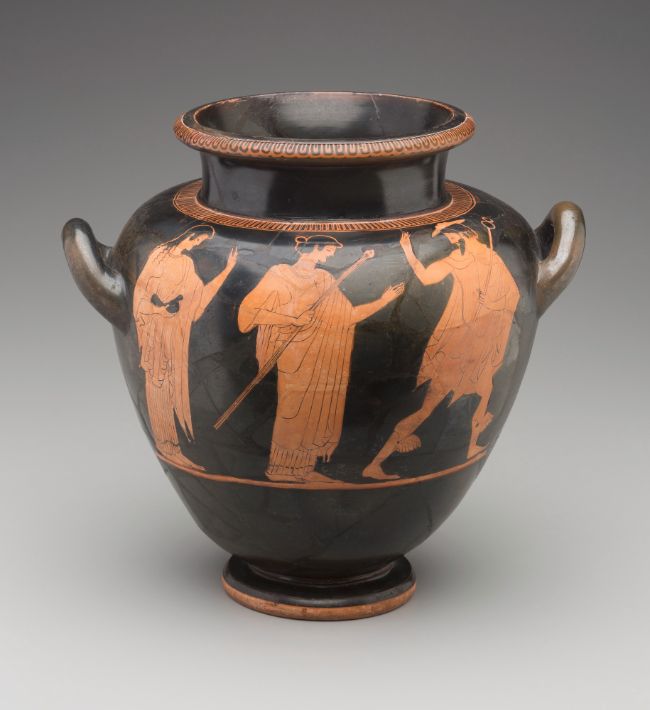 Ünlü Yunan Attika stiliyle Hera vazosu