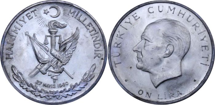 atatürk gümüş para 10 Lira