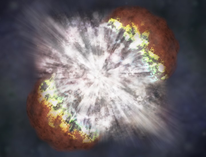 Şimdiye kadar kaydedilmiş en parlak ve en enerjik süpernova patlamalarından birinin illüstrasyonu.