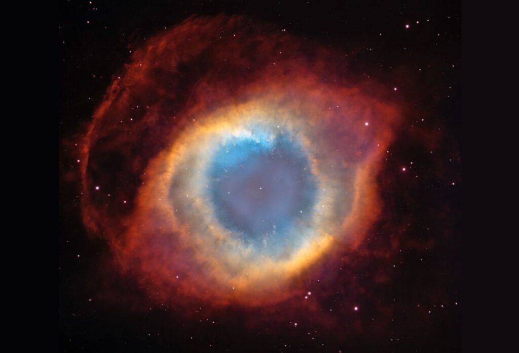 Hubble teleskobu fotoğrafı: Kova takımyıldızında yer alan bir gezegenimsi bulutsu olan Helix Bulutsusu, "Tanrı'nın Gözü" olarak da bilinir.