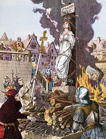 Jeanne d'Arc'ın engizisyon ile yakılması.