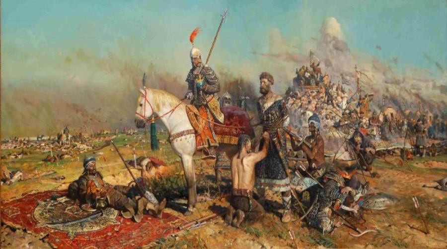 Moğol Ordusu'nun 1223 Kalka Savaşı'nda Kievli Ruslara karşı zaferi.