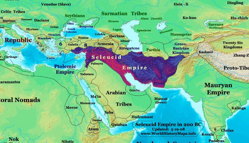 Seleukos İmparatorluğu MÖ 200.
