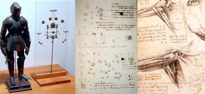Leonardo Da Vinci tarafından tasarlanan otomat şövalye. 