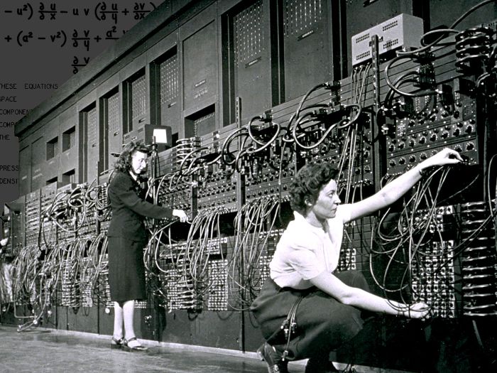 1947-1955 arasında ENIAC (Elektronik Sayısal Entegratör ve Bilgisayar) makinesi.