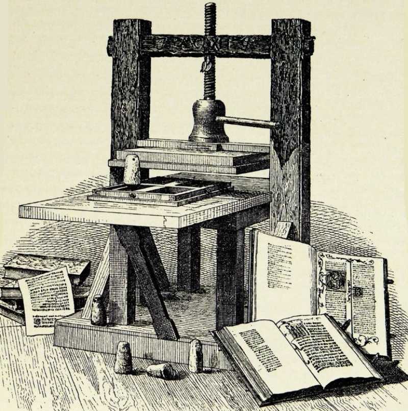 Gutenberg'in ilk matbaası. İnsanlık tarihini değiştiren buluşlar.