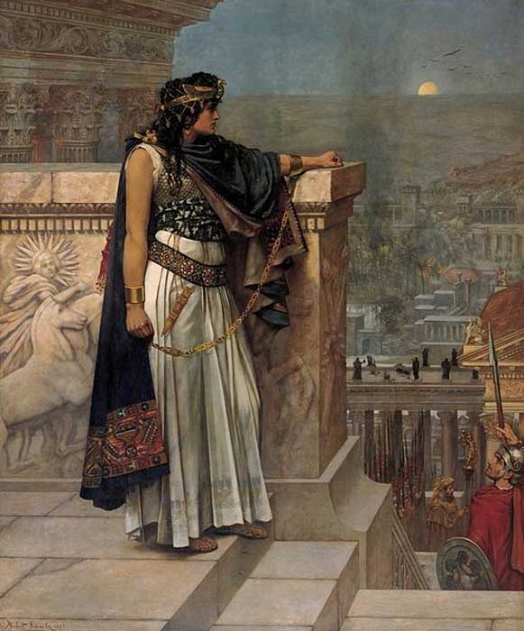 Yunan kökenli Palmira İmparatorluğu'nun kraliçesi Zenobia'nın Palmira'ya son bakışı, ressam Herbert Schmalz.