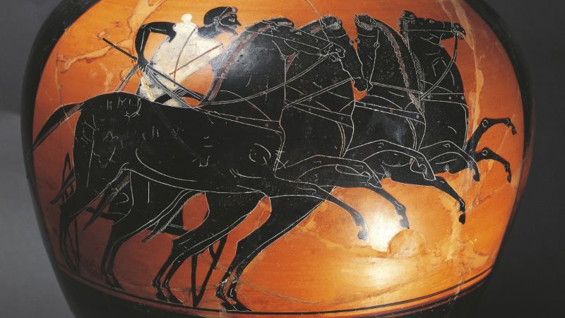 Bir araba yarışını gösteren MÖ 525 yılına ait Yunan çömleği. İnsanlık tarihini değiştiren buluşlar.