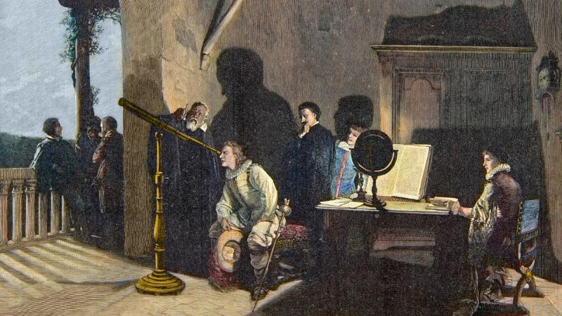 İngiliz şair John Milton, İtalyan gökbilimci Galileo Galilei'yi ziyaret ediyor. İnsanlık tarihini değiştiren buluşlar.