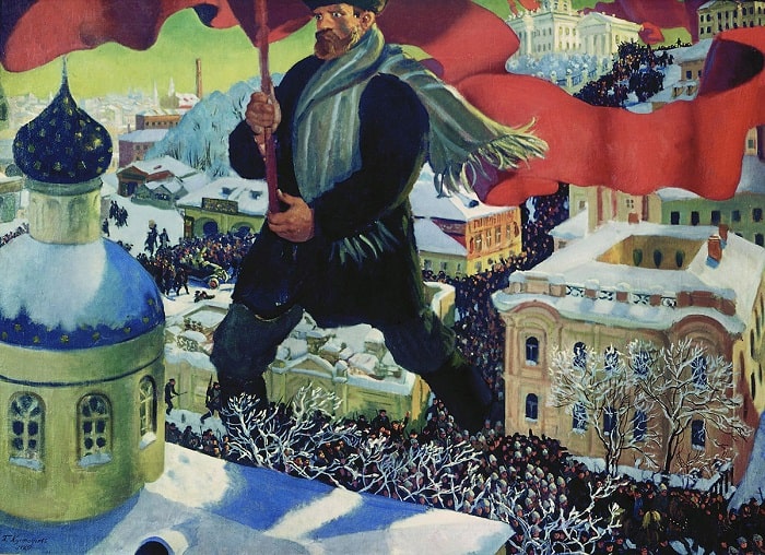"The Bolshevik," Ressam: Boris Kustodiev, 1920