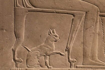 antik mısır kedi duvar sanatı