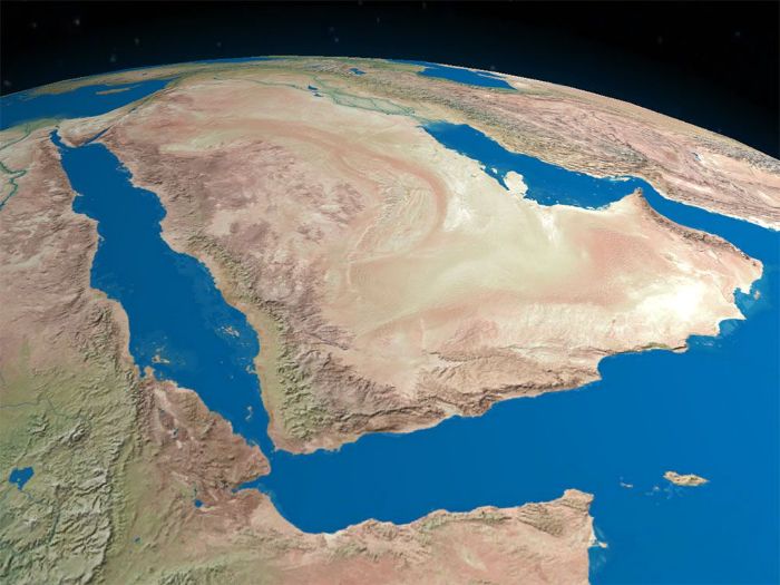 Arap Yarımadası'nın dijital uydu görüntüsü