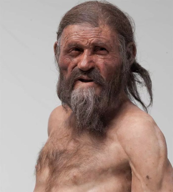 Buz Adam Ötzi'nin yüz rekonstrüksiyonu.