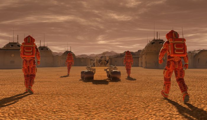 marsya yürüyen astronotlar