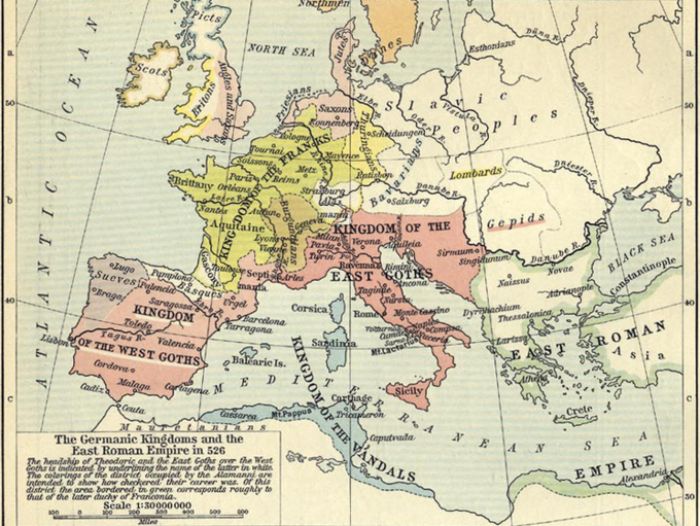 MS 526'da Cermen krallıkları ve Doğu Roma İmparatorluğu.