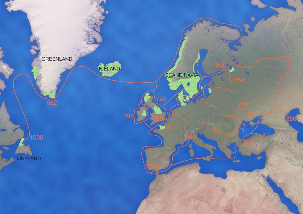 Vikinglerin keşif haritası.