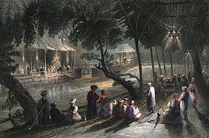1837'de Şam kafeleri (W. H. Bartlett, Renklendirilmiş).