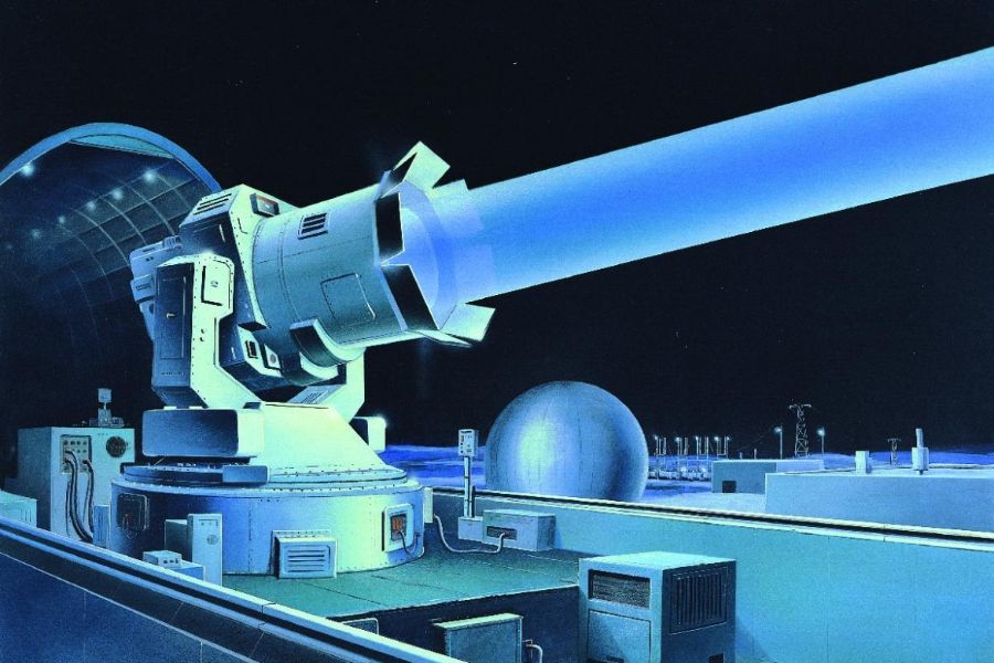 Amerikalı yetkililerin Sovyetlerin sözde ışın silahı için hazırladığı konsept çizimi.