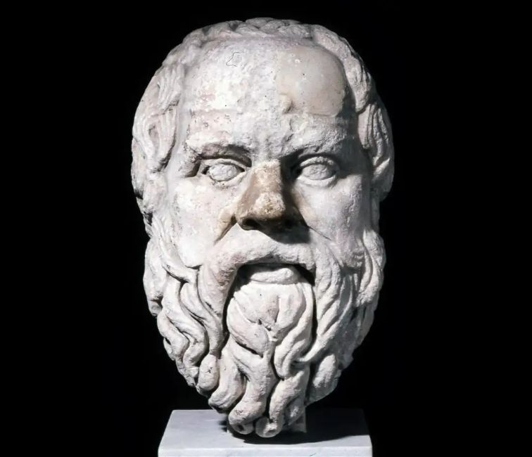Sokrates'in mermer başı, Helenik / Roma, MÖ 380-60, British Museum, Londra.