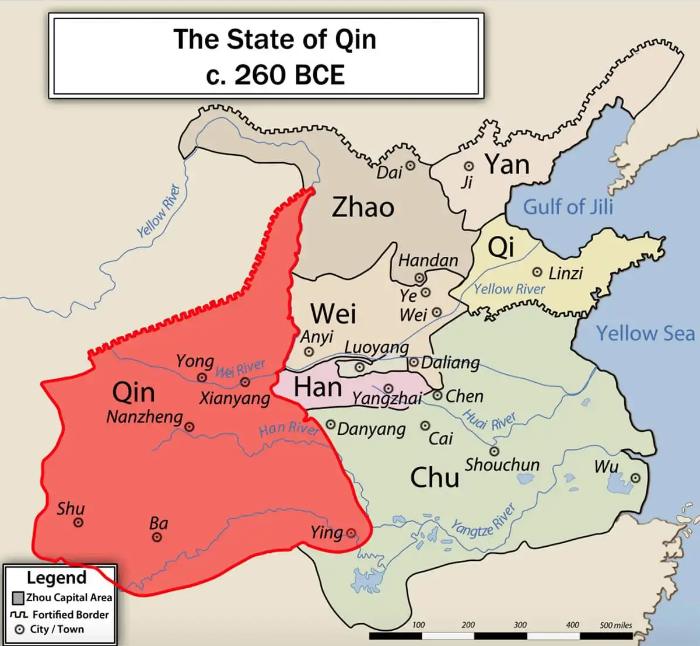 Savaşan Devletler zamanında antik Çin devleti, MÖ 260.