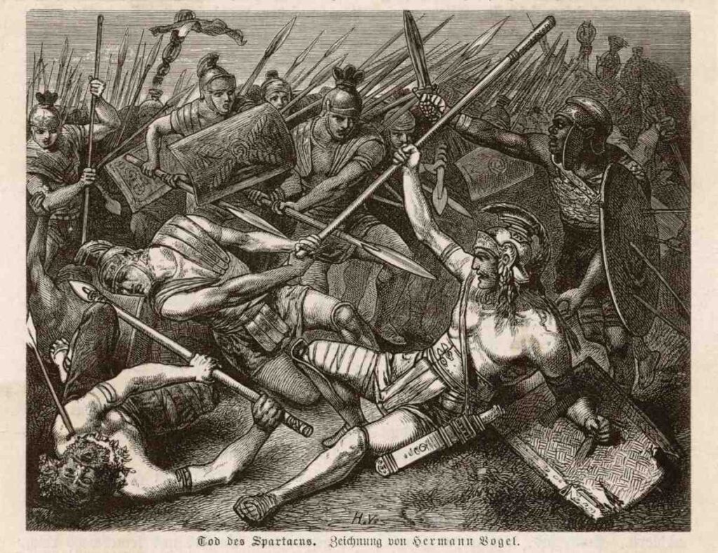 Spartacus'ün Ölümü, Hermann Vogel (1882).