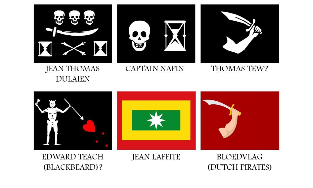 Korsan bayrakları – Kaynak : Orem – CC BY-SA 3.0
